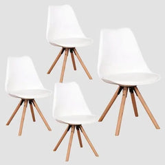 Chaise scandinave assise confort pieds pyramide (lot de 4)