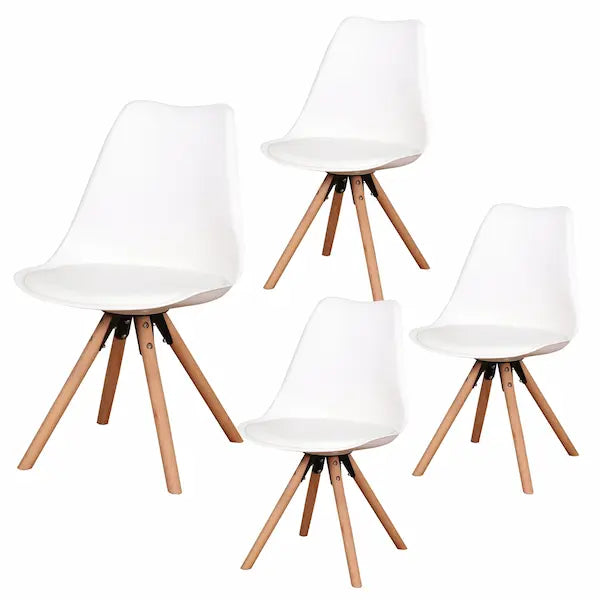Chaise scandinave assise confort pieds pyramide (lot de 4)