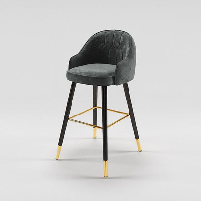 Tabouret de bar design de style nordique en cuir et metal