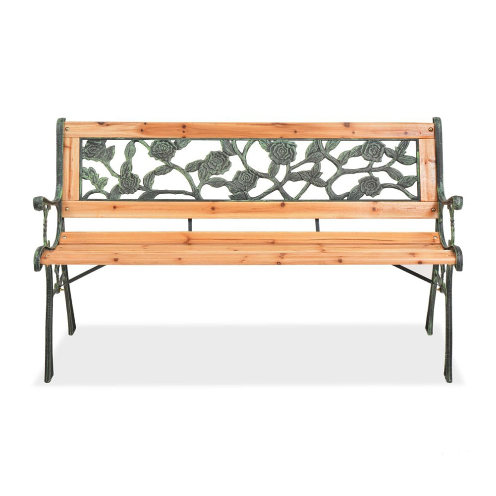 Banc de jardin en métal et bois