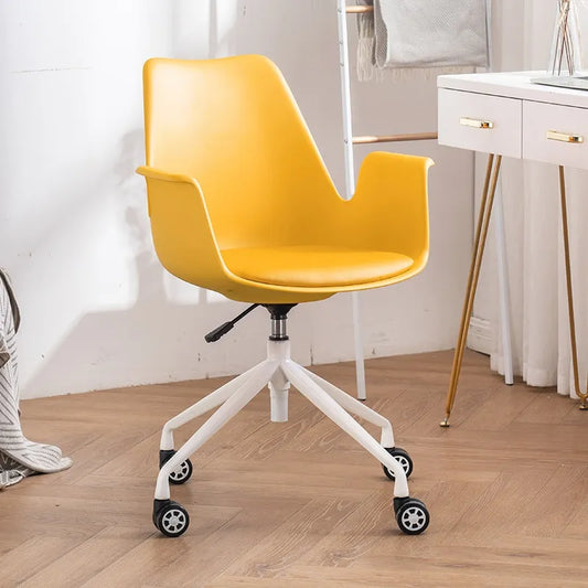 Chaise de bureau design et confortable sur roulettes – Jaune