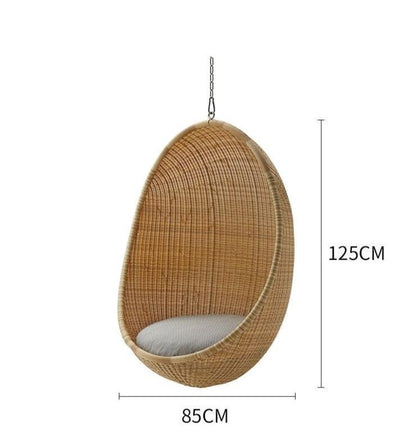 Chaise suspendue en rotin naturel