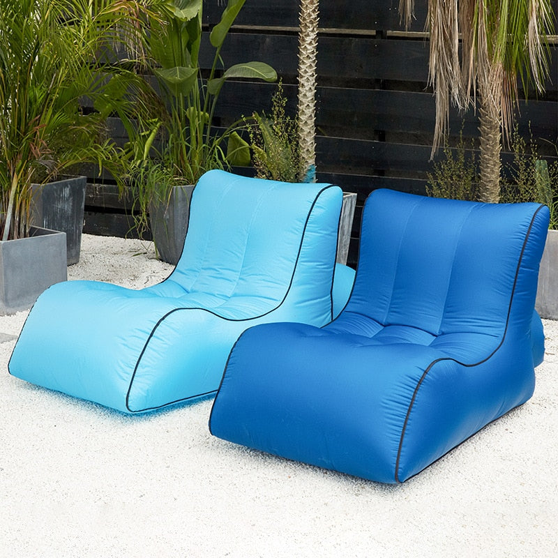 Transat gonflable ergonomique en tissu
