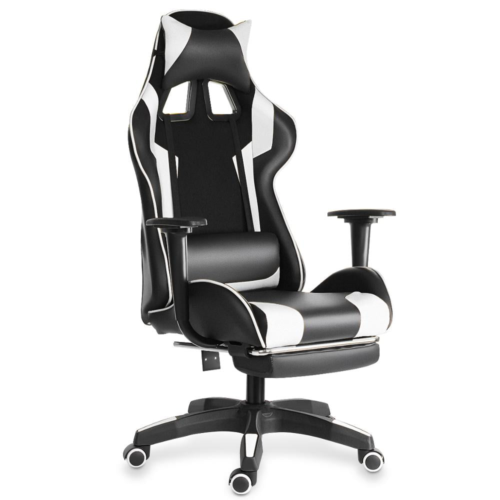 Chaise de bureau gamer sur roulettes ajustable avec accoudoirs