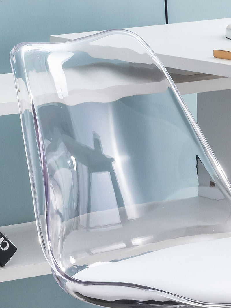 Chaise de bureau confortable rotative et design transparente