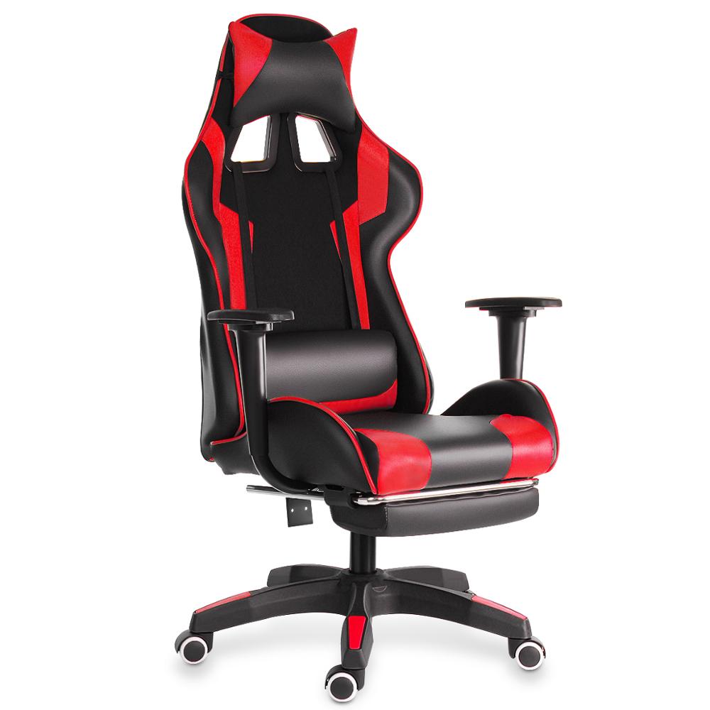 Chaise de bureau gamer sur roulettes ajustable avec accoudoirs