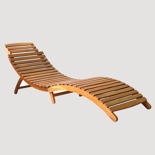 Chaise longue en bois à courbure physiologique