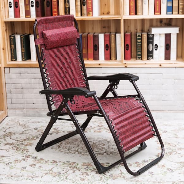 Chaise longue pliable avec renfort et coussin ajustable