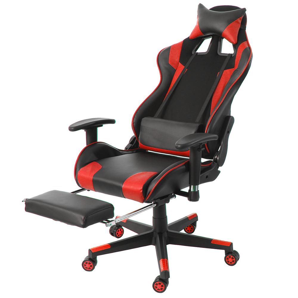 Chaise de bureau gamer sur roulettes ajustable avec accoudoirs