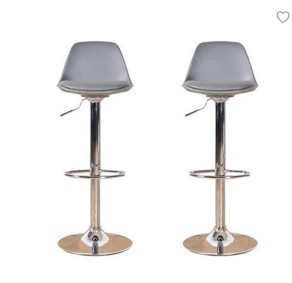 Chaise de bar avec assise rembourrée et pied en métal (lot de 2)