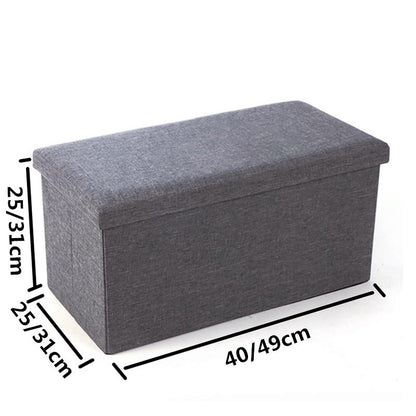 Banc de rangement en tissu chiné avec couvercle