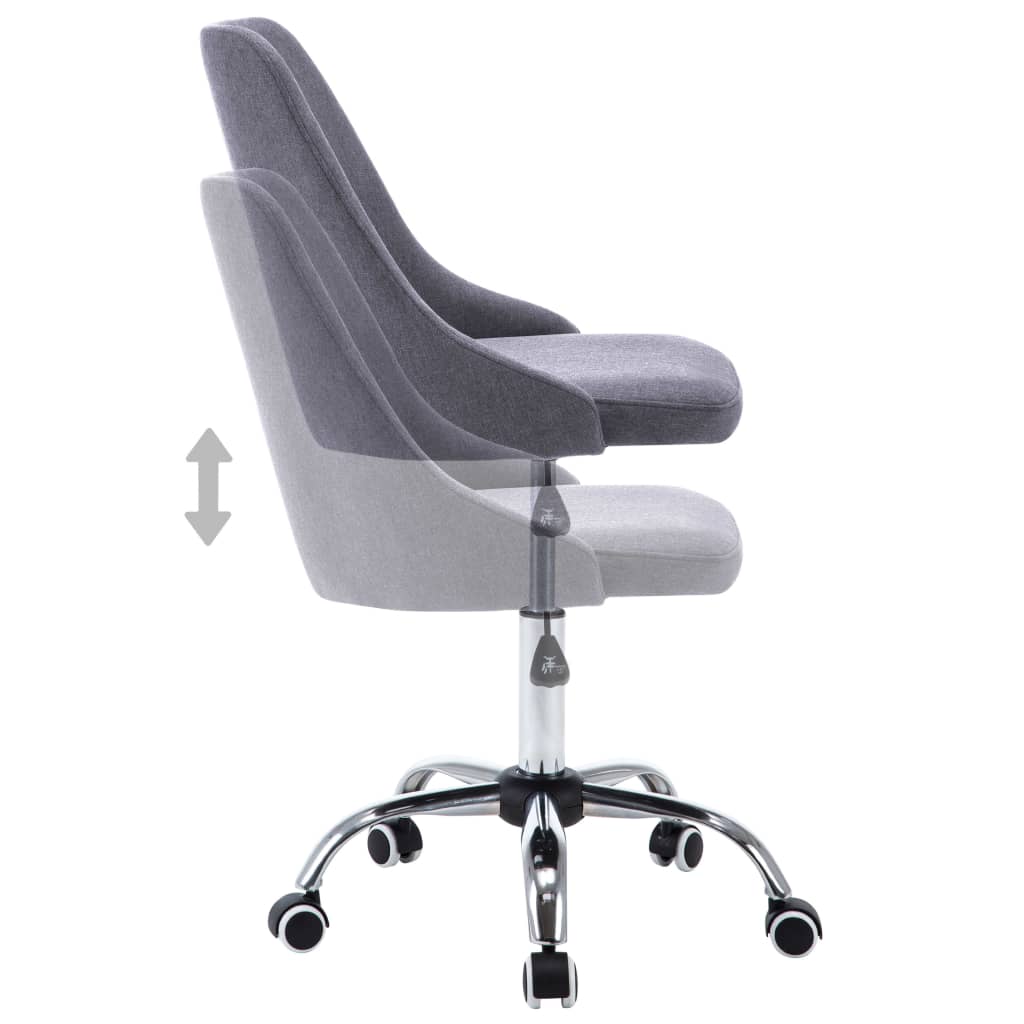 Chaise de bureau à roulettes avec assise en tissu (lot de 2)