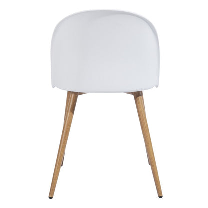 Chaise scandinave moderne blanche en plastique et bois