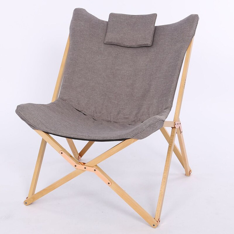 Chaise pliable déco en bois et tissu