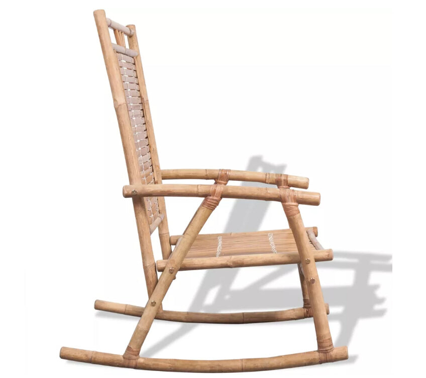 Chaise à bascule en bambou