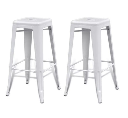 2 Tabourets de bar industriels blanc