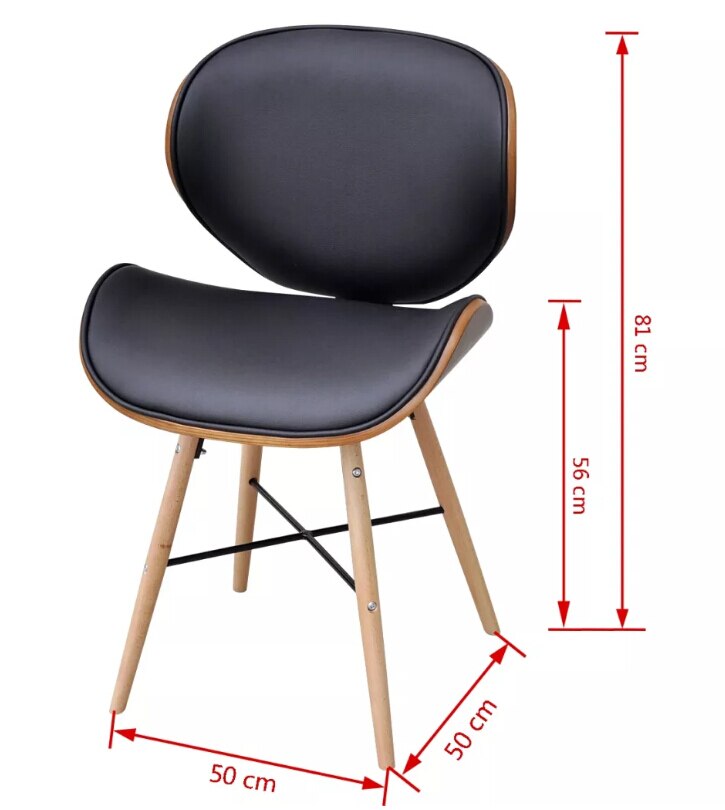 Chaise scandinave moderne en bois et cuir matelassé