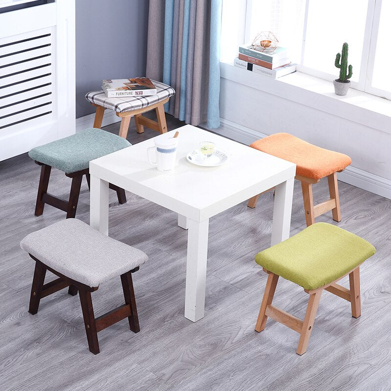 Banc scandinave individuel en bois et tissus