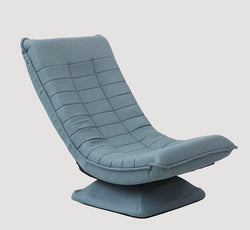 Chaise longue rotative  en velours bleu à mémoire de forme avec pied central