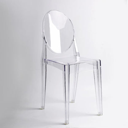 Chaise médaillon moderne en plastique transparent (lot de 4)