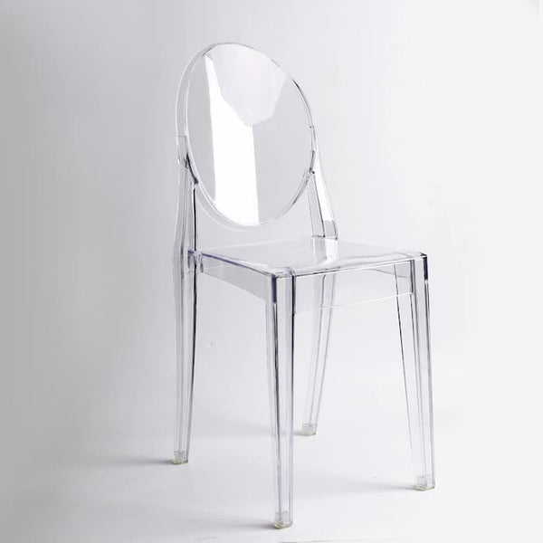 Chaise médaillon moderne en plastique transparent (lot de 4)