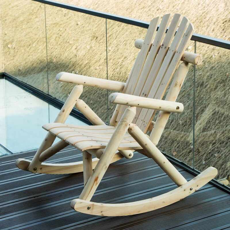 Chaise à bascule en bois style Chalet
