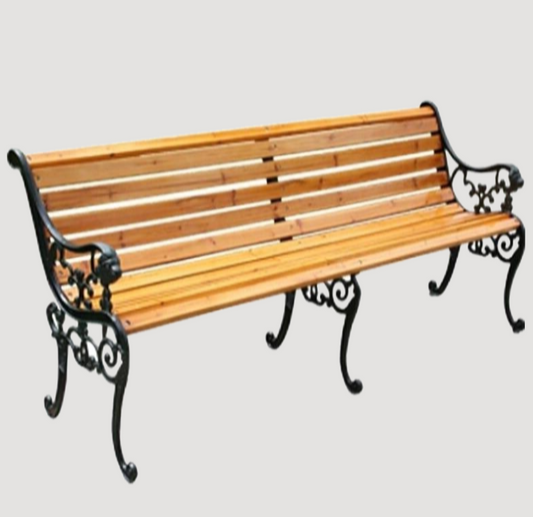 Banc industriel de style romantique en bois et fer