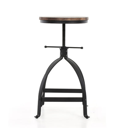 Tabouret vintage de style industriel avec assise ronde réglable