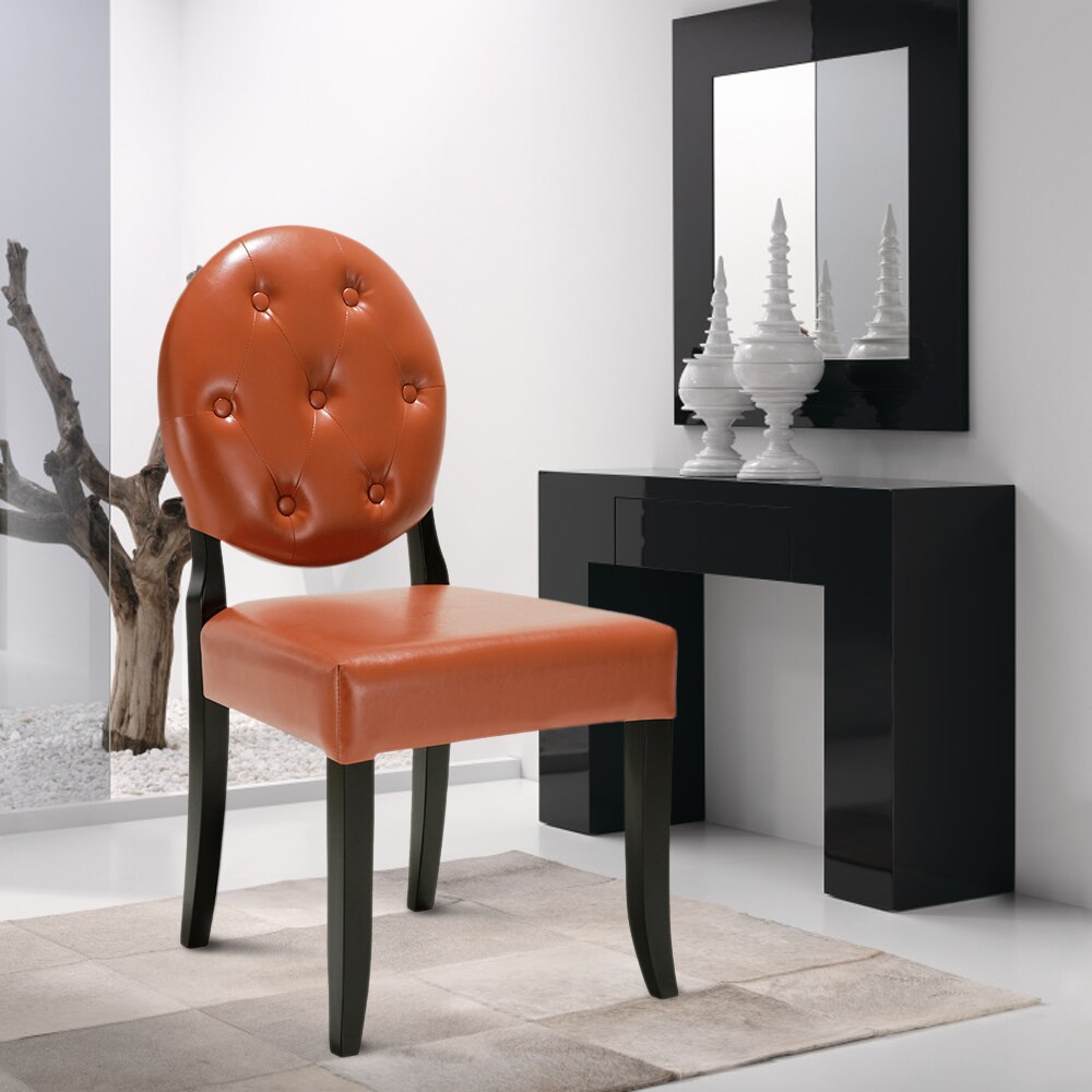 CHAISE MÉDAILLON DE STYLE RÉTRO AVEC DOSSIER CAPITONNÉ