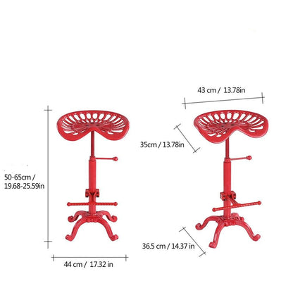 Tabouret industriel en fer avec assise ergonomique réglable et repose pieds