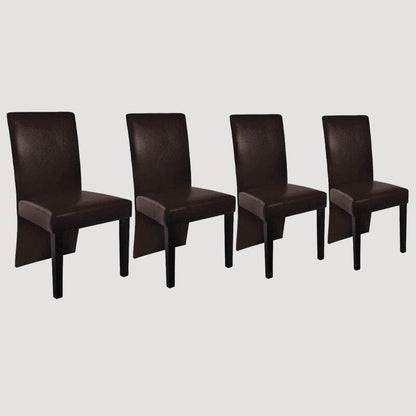 Chaise moderne en similicuir marron