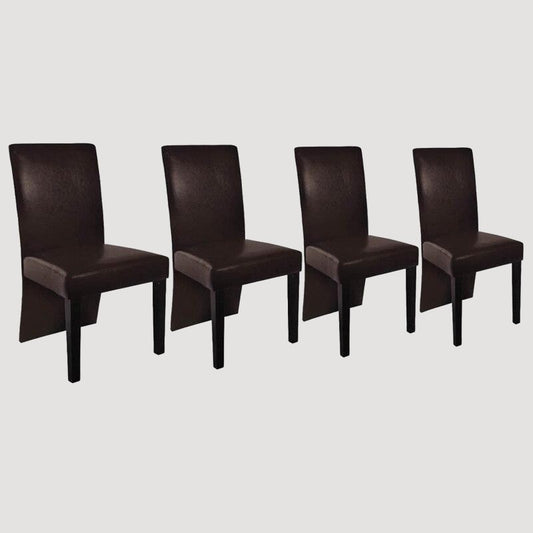 Chaise moderne en similicuir marron