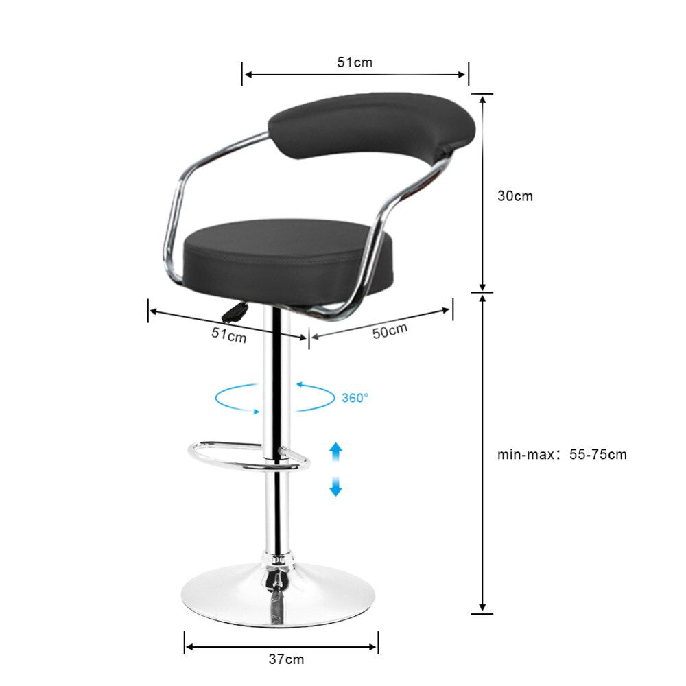 Chaise de bar moderne avec  dossier ergonomique sur  pied en inox par lot de 2