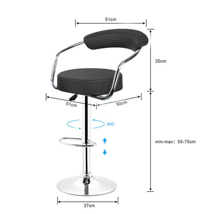 Chaise de bar moderne avec  dossier ergonomique sur  pied en inox par lot de 2