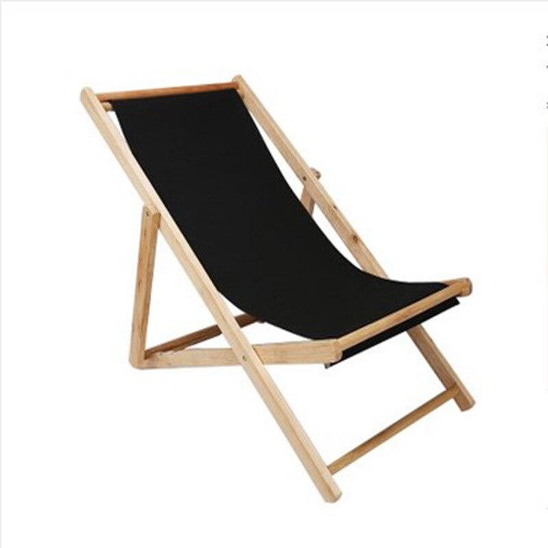 Chaise longue pliante en bois et toile
