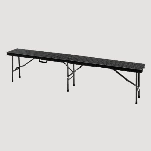 Banc pliable multi assises en plastique noir