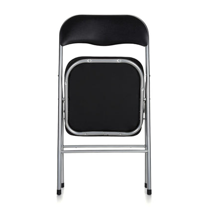 Chaise pliable noire en aluminium par lot de 4 avec table