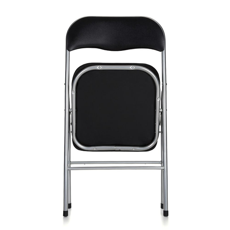 Chaise pliable avec assise confort et cadre en aluminium par lot de 4 associé à la table