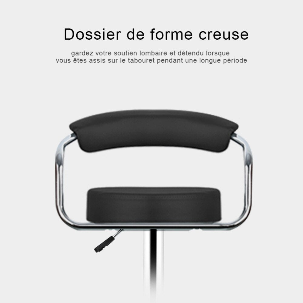 Chaise de bar moderne avec  dossier ergonomique sur  pied en inox par lot de 2
