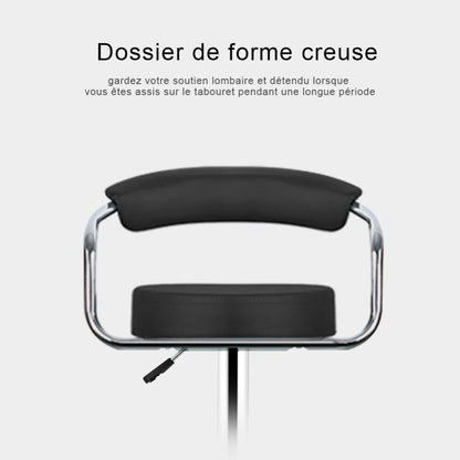 Chaise de bar moderne avec  dossier ergonomique sur  pied en inox par lot de 2