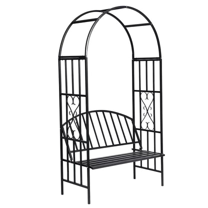 Banc design en métal noir avec arche