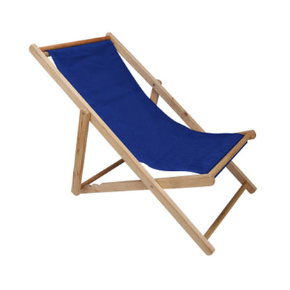 Chaise longue pliante en bois et toile