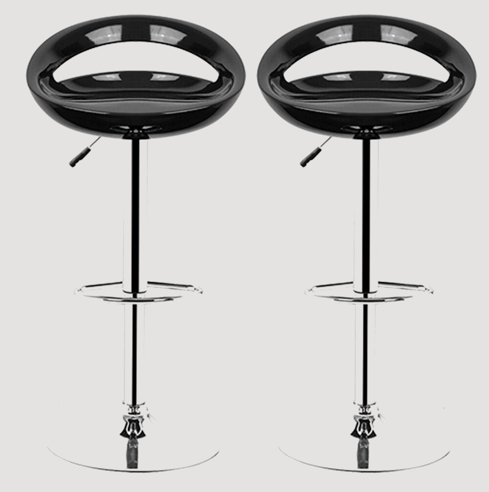 Tabouret de bar pivotant réglable plastique brillant  (lot de 2)