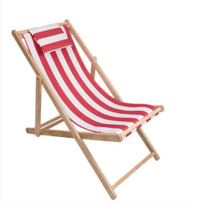 Chaise longue pliante en bois et toile