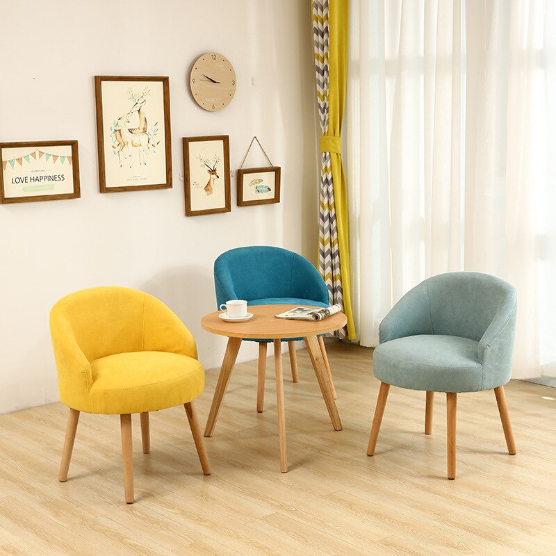 Chaises salon scandinaves avec assise fauteuil en tissu pour 