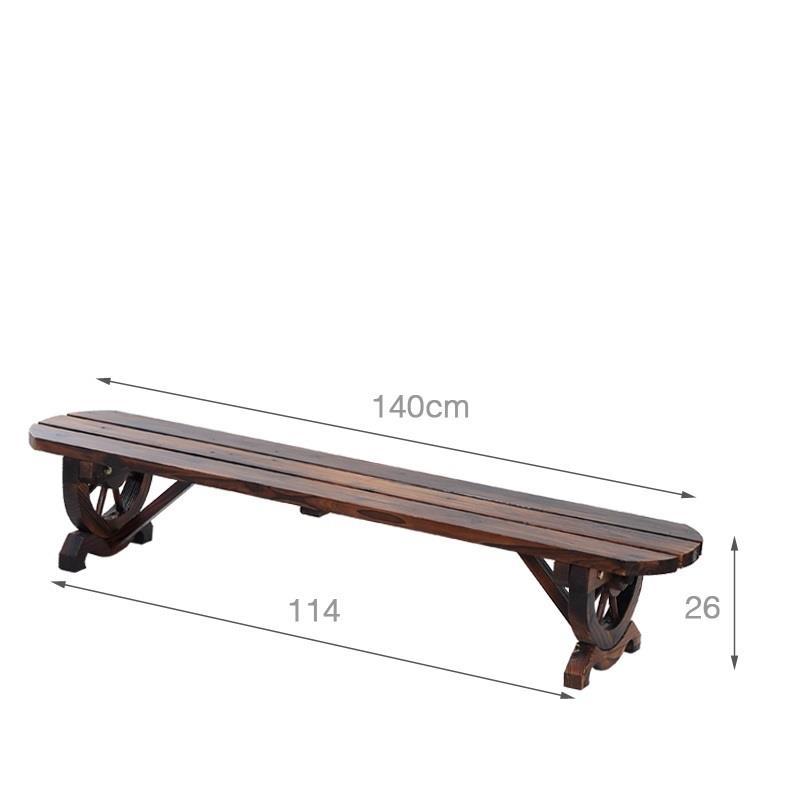 Banc industriel en bois avec pieds en forme de barre de voilier