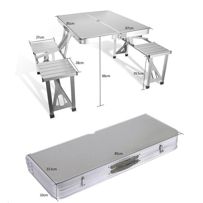Banc pliable double  pour pic nic avec table en aluminium