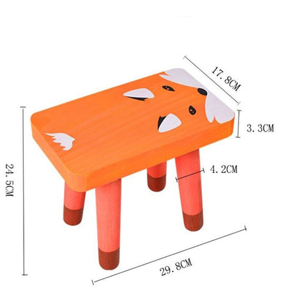 Tabouret enfant en bois avec motif animalier