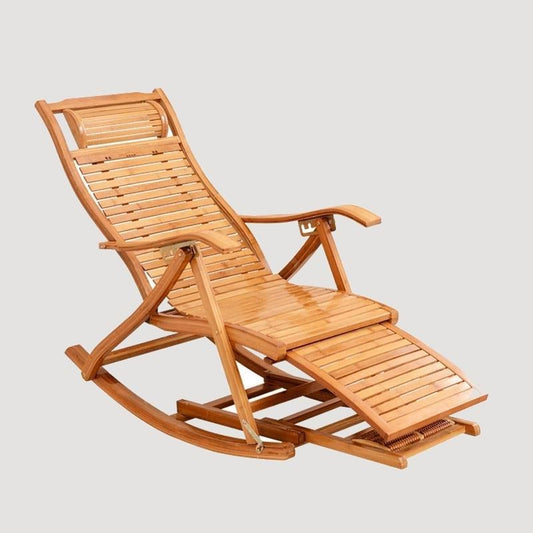 Chaise longue en bois pliable avec accoudoirs