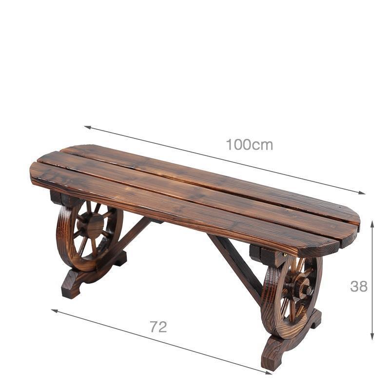 Banc industriel en bois avec pieds en forme de barre de voilier
